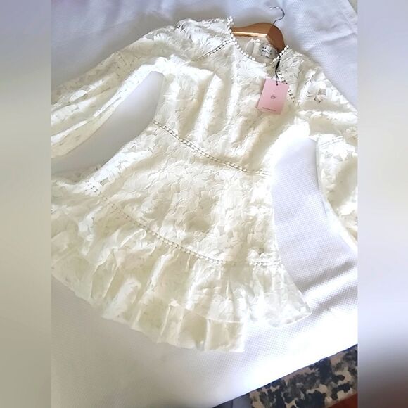 HELLO MOLLY LACE mini white dress new with tags - Picture 10 of 16